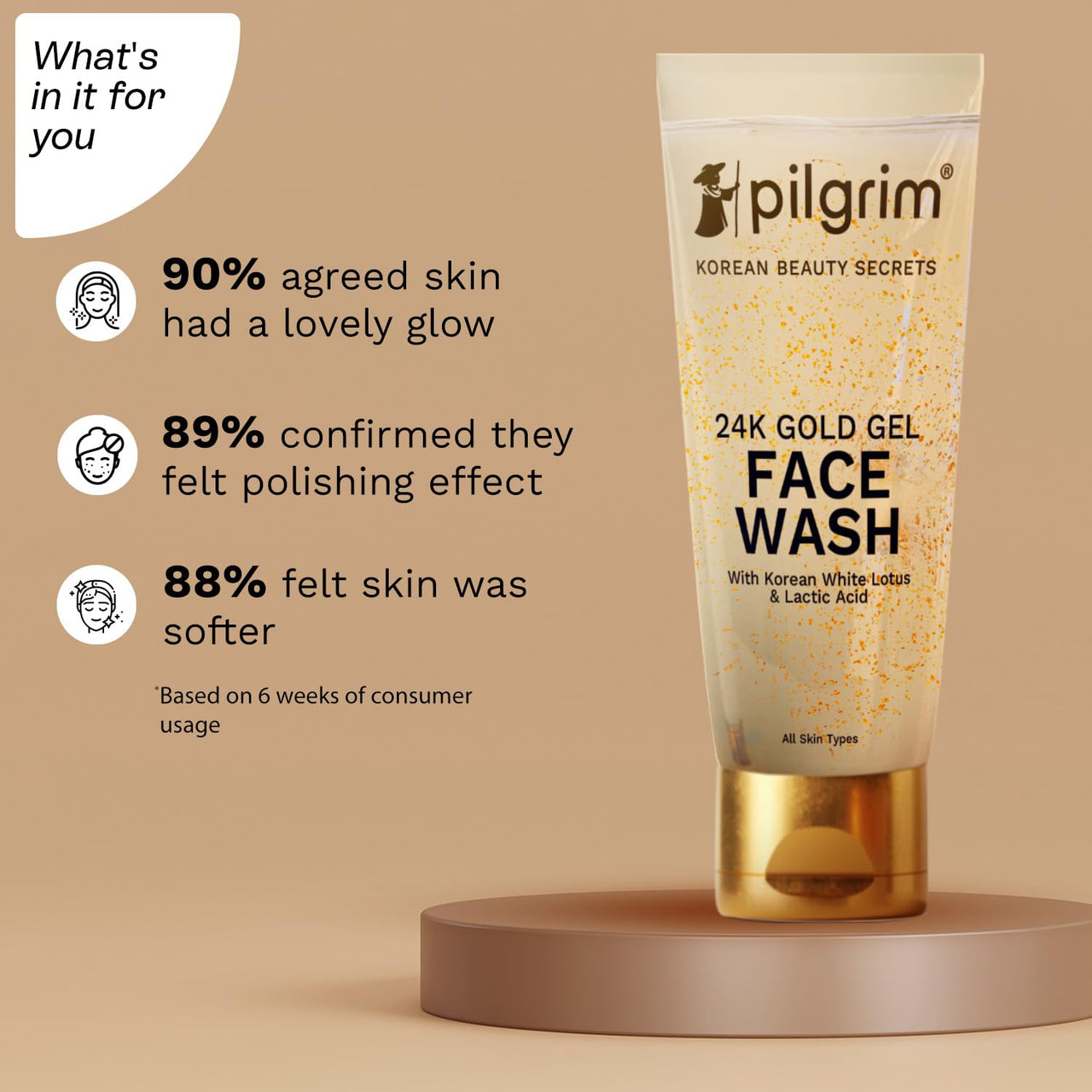 PILGRIM- 24K Gold Gel Face Wash 80ml