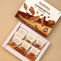 Thumbnail for Loyka Almond Brittle Assorted Choco Box - 8 pcs 116gm | Premium Chocolate Gift Hamper | Choco & Nut Dryfruit Delicacy | Roasted California Almonds (40%), Dark Choco & Salted Caramel |