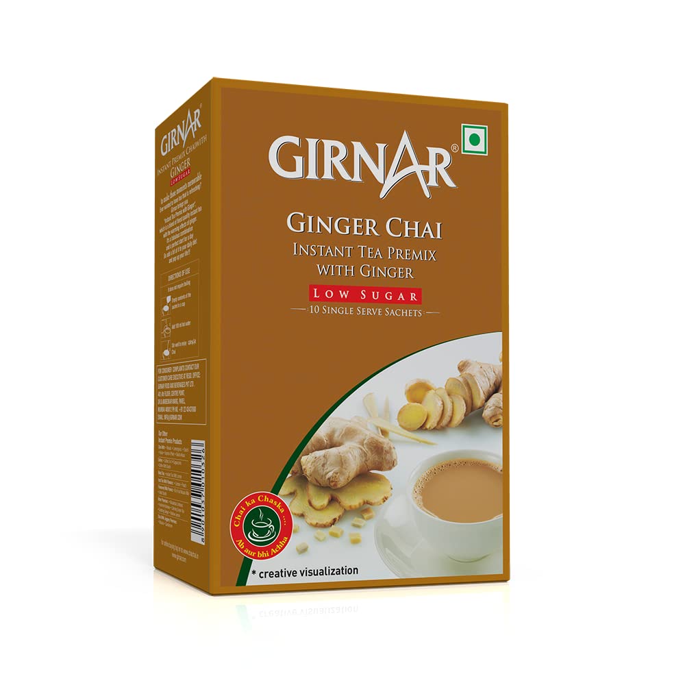 GIRNAR- Instant Premix with Ginger- Low Sugar- 10 Sachets