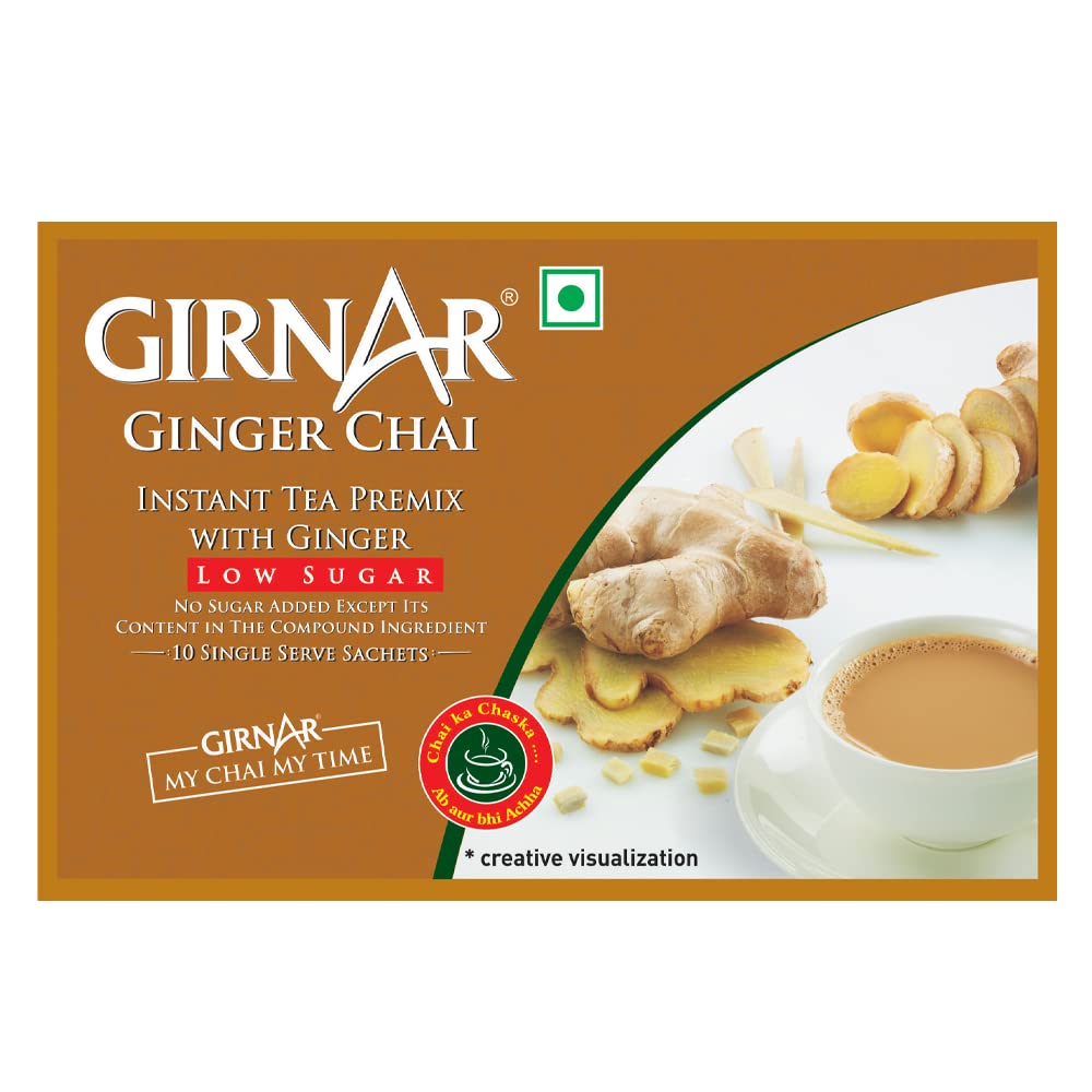 GIRNAR- Instant Premix with Ginger- Low Sugar- 10 Sachets