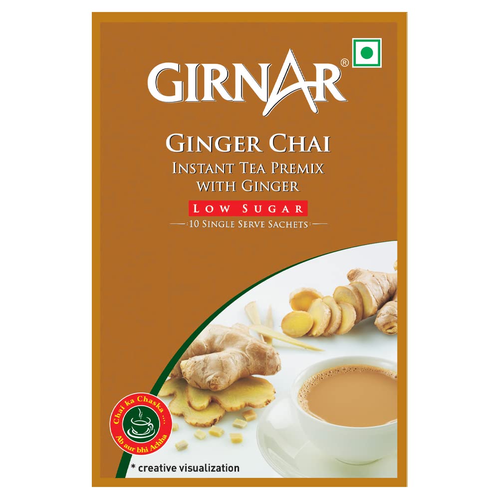 GIRNAR- Instant Premix with Ginger- Low Sugar- 10 Sachets