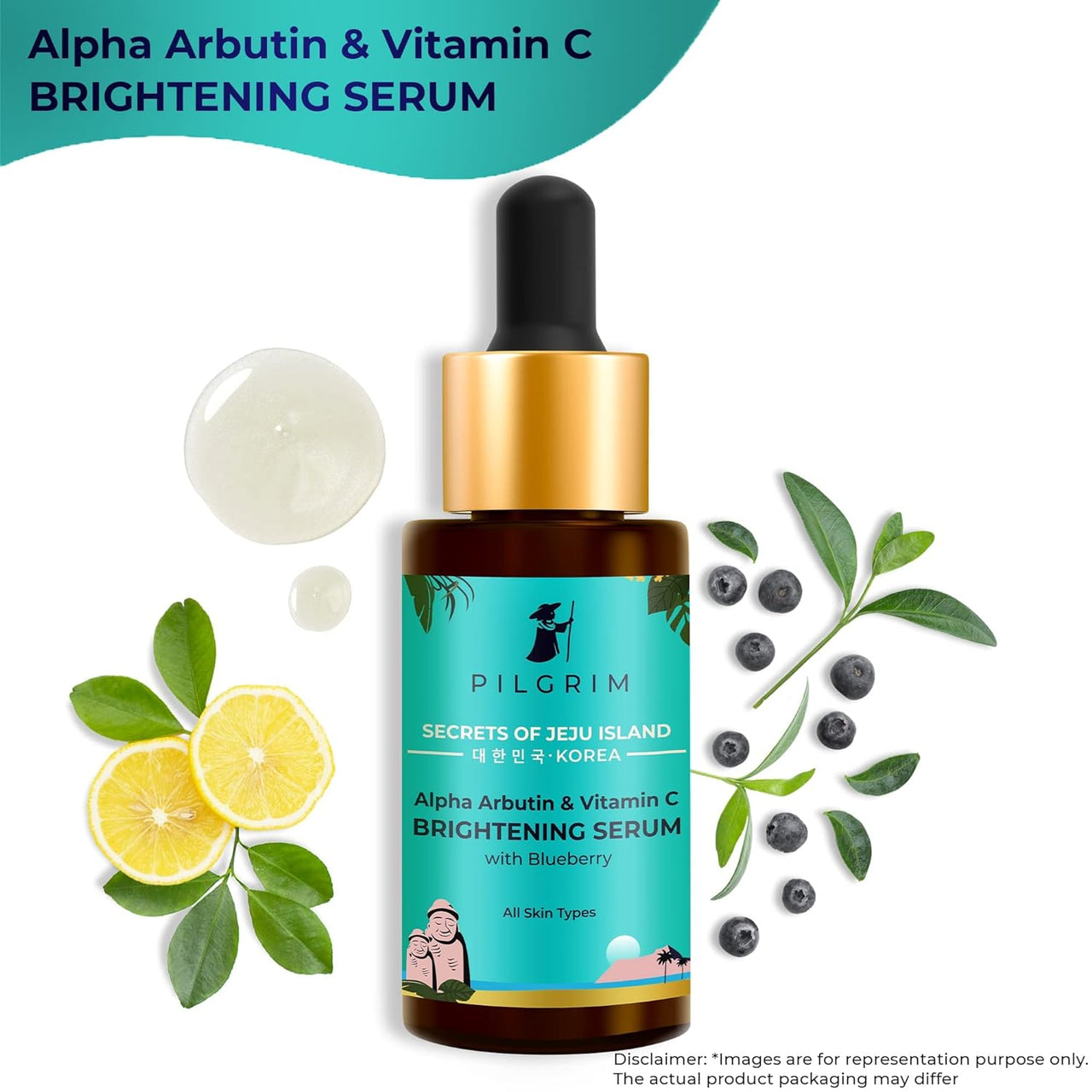 PILGRIM - Korean 2% Alpha Arbutin & 3% Vitamin C Brightening Face Serum 30ml