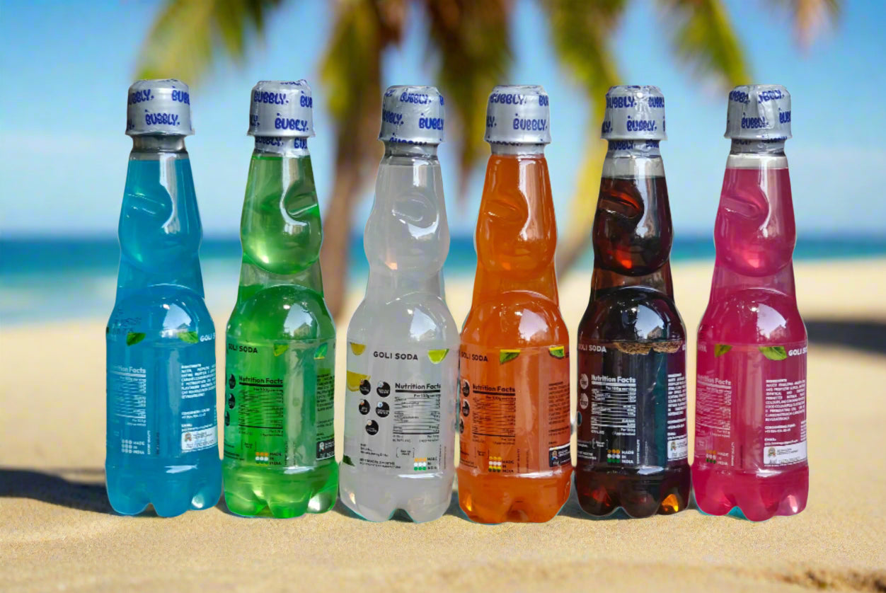 BUBBLY - Goli Soda 250ml | Pack of 6 Flavors X 4 Pcs each | Mix | Pack of 24 Pcs