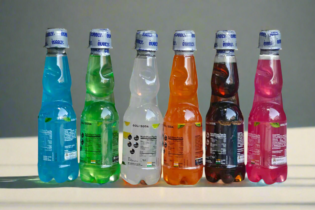 BUBBLY - Goli Soda 250ml each (Pack of 6 Flavors)