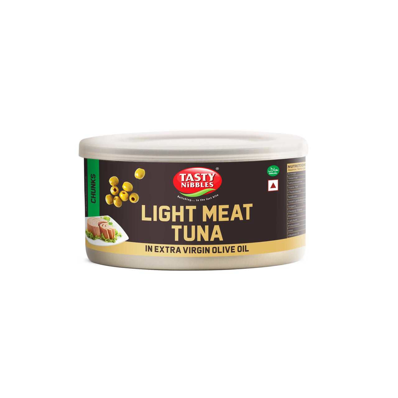 TASTY NIBLLES-Canned Tuna Chunks- Light Meat In Extra Virgin Olive Oil-185g