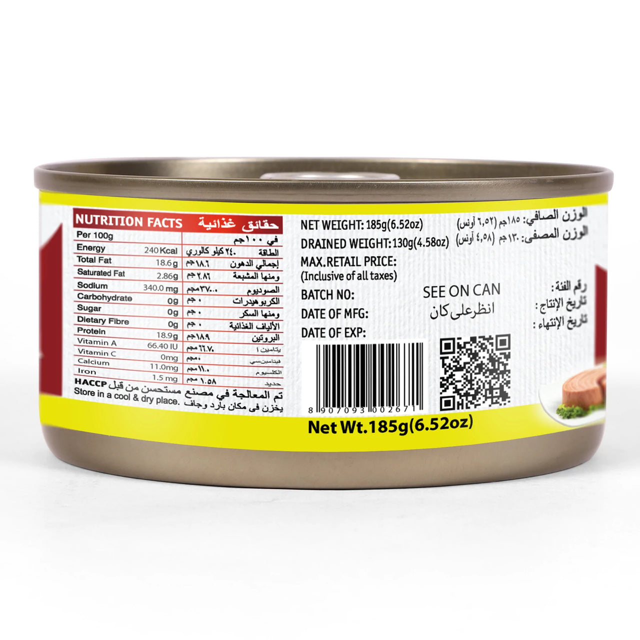 TASTY NIBBLES-Canned Tuna Chunks-White Meat In Sunflower Oil-185g