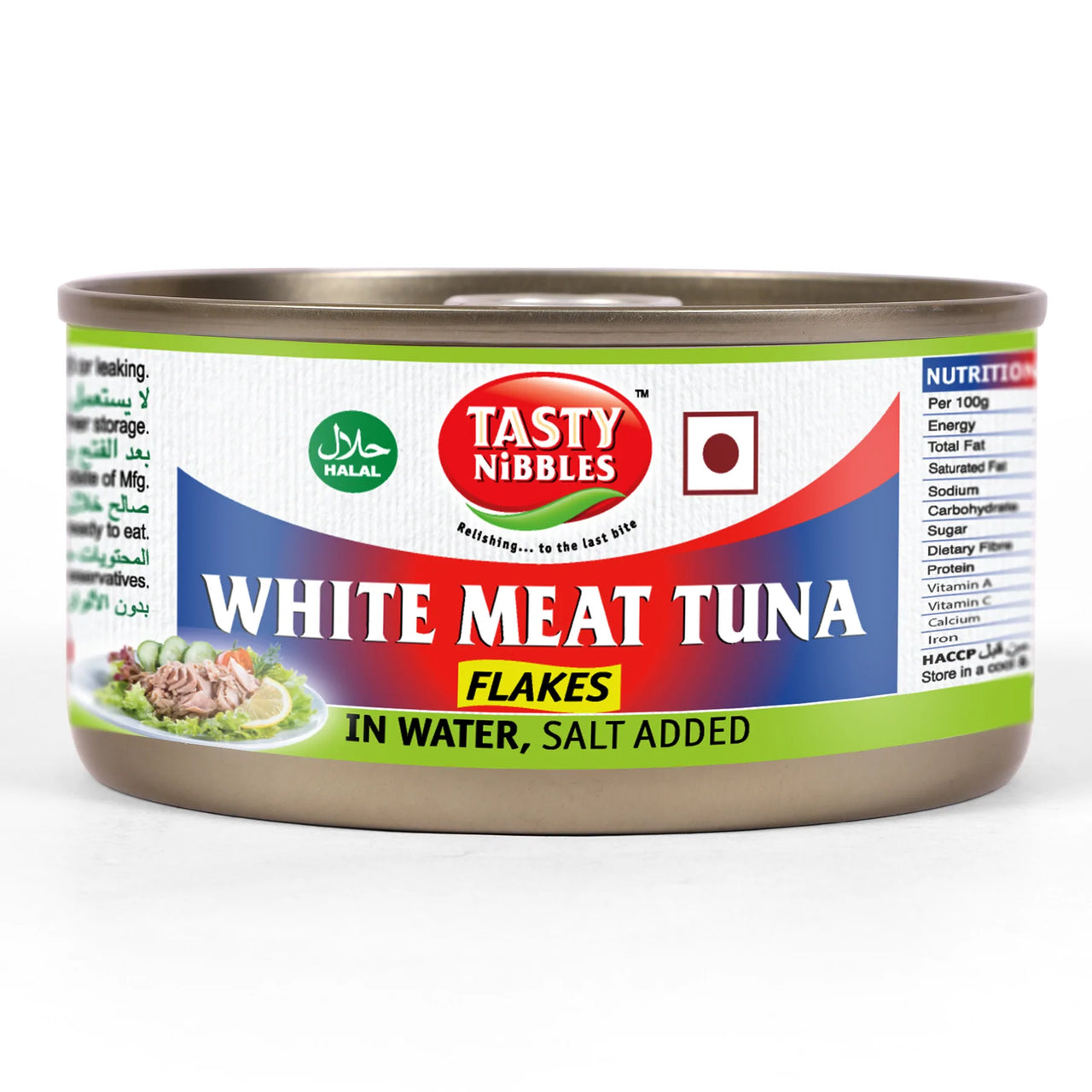 TASTY NIBBLES-Canned Tuna Flakes-White Meat In Water -Salt Added-185g