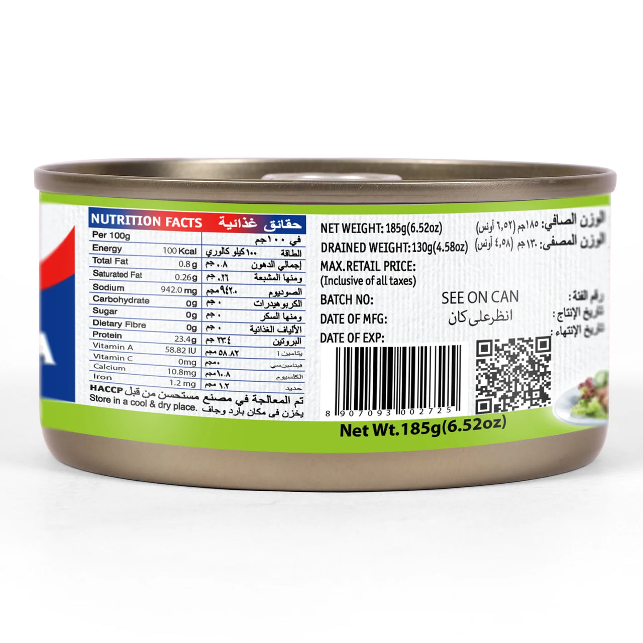 TASTY NIBBLES-Canned Tuna Flakes-White Meat In Water -Salt Added-185g