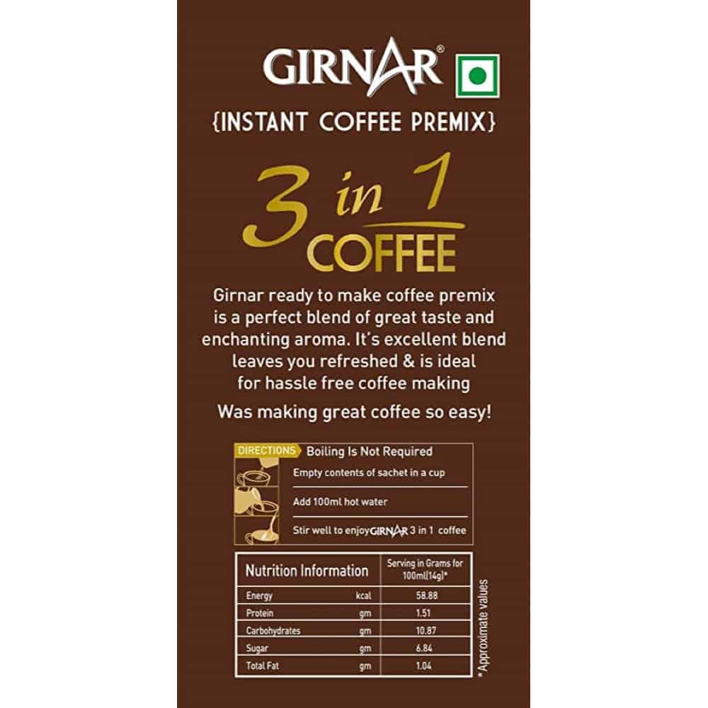 GIRNAR- Instant Premix 3 in 1 Coffee -10 Sachets