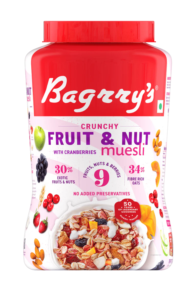 Bagrry's - Crunchy Fruit & Nut Muesli with Cranberries 1kg Jar