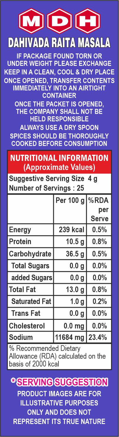 MDH-Dahi Vada Raita Masala-100g