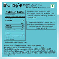 Thumbnail for GIRNAR-Detox Green Tea (Desi Kahwa)-10 Tea Bags-25g