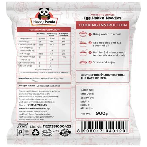 Happy Panda Egg Hakka Noodles 900gm