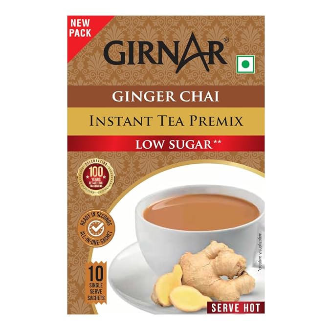 GIRNAR- Instant Premix with Ginger- Low Sugar- 10 Sachets