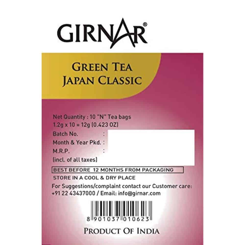 GIRNAR- Green Tea Japan Classic -10 Tea Bags