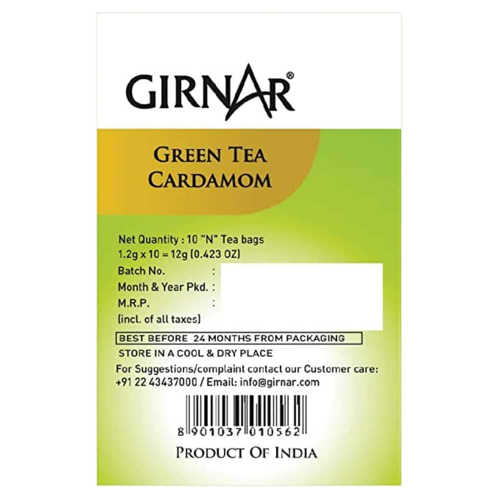 GIRNAR-Green Tea with Cardamom -10 Tea Bags