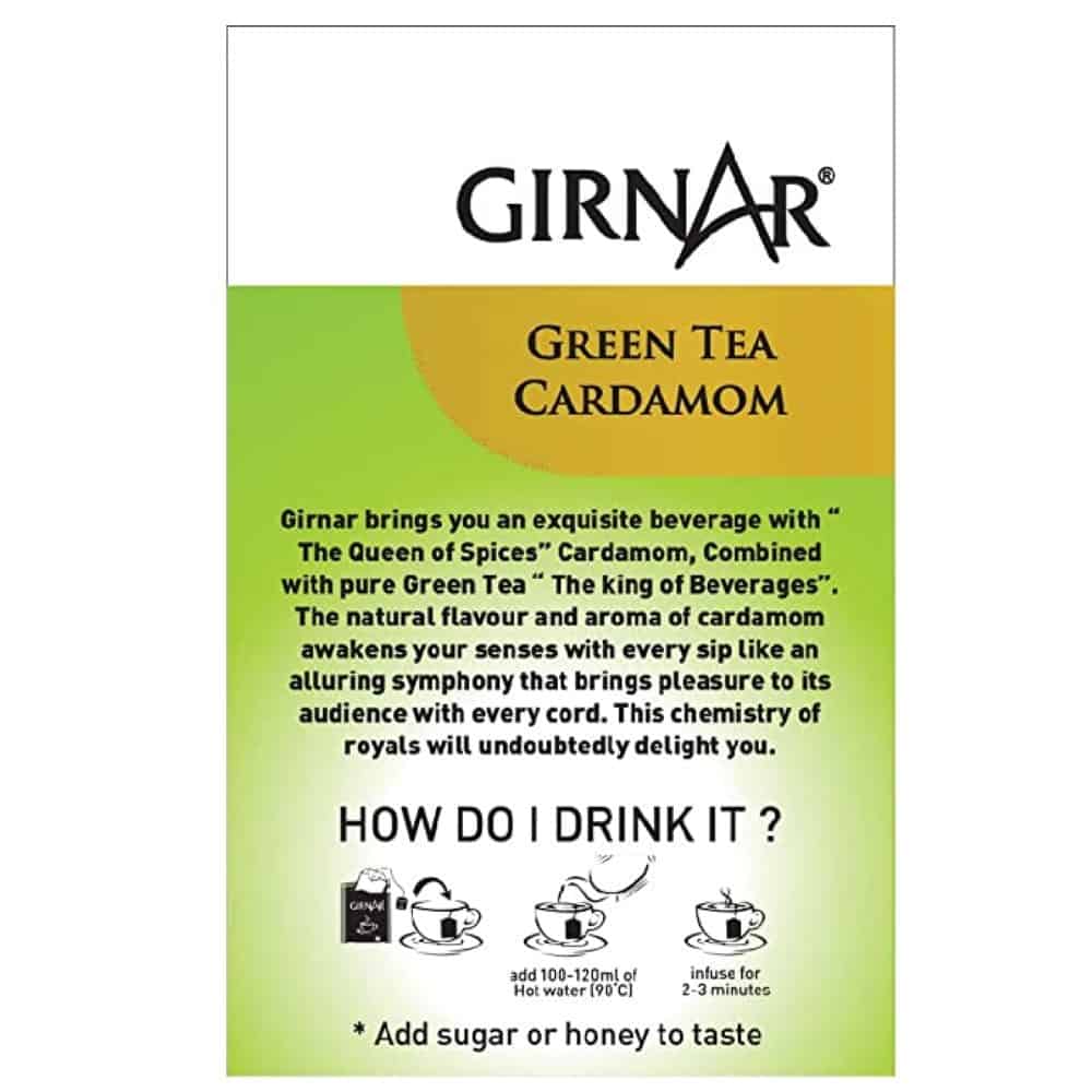 GIRNAR-Green Tea with Cardamom -10 Tea Bags