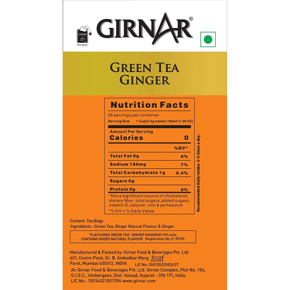 GIRNAR-Green Tea with Ginger-36 Tea Bags