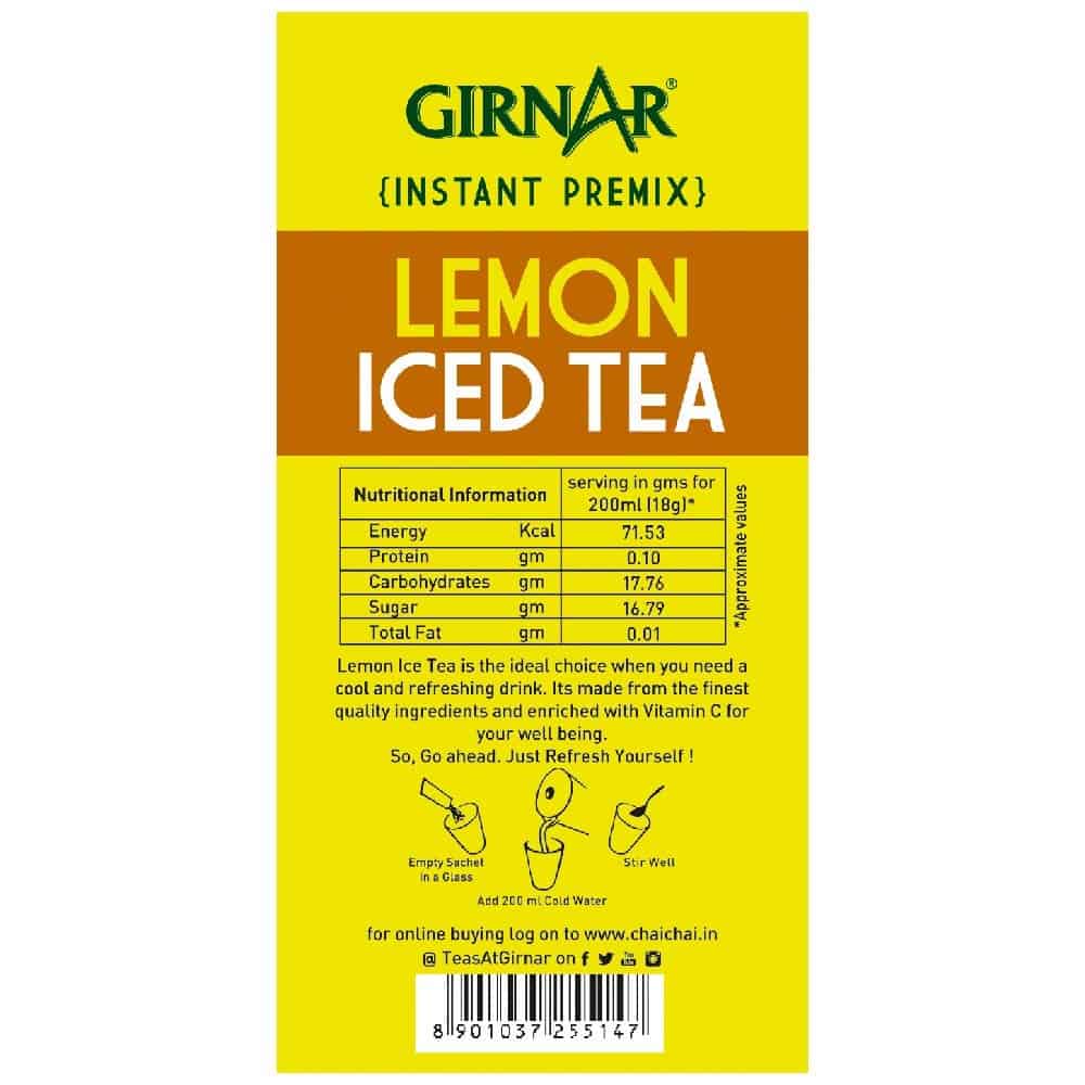 GIRNAR- Instant Premix Iced Tea - Lemon Flavour-5 Sachets