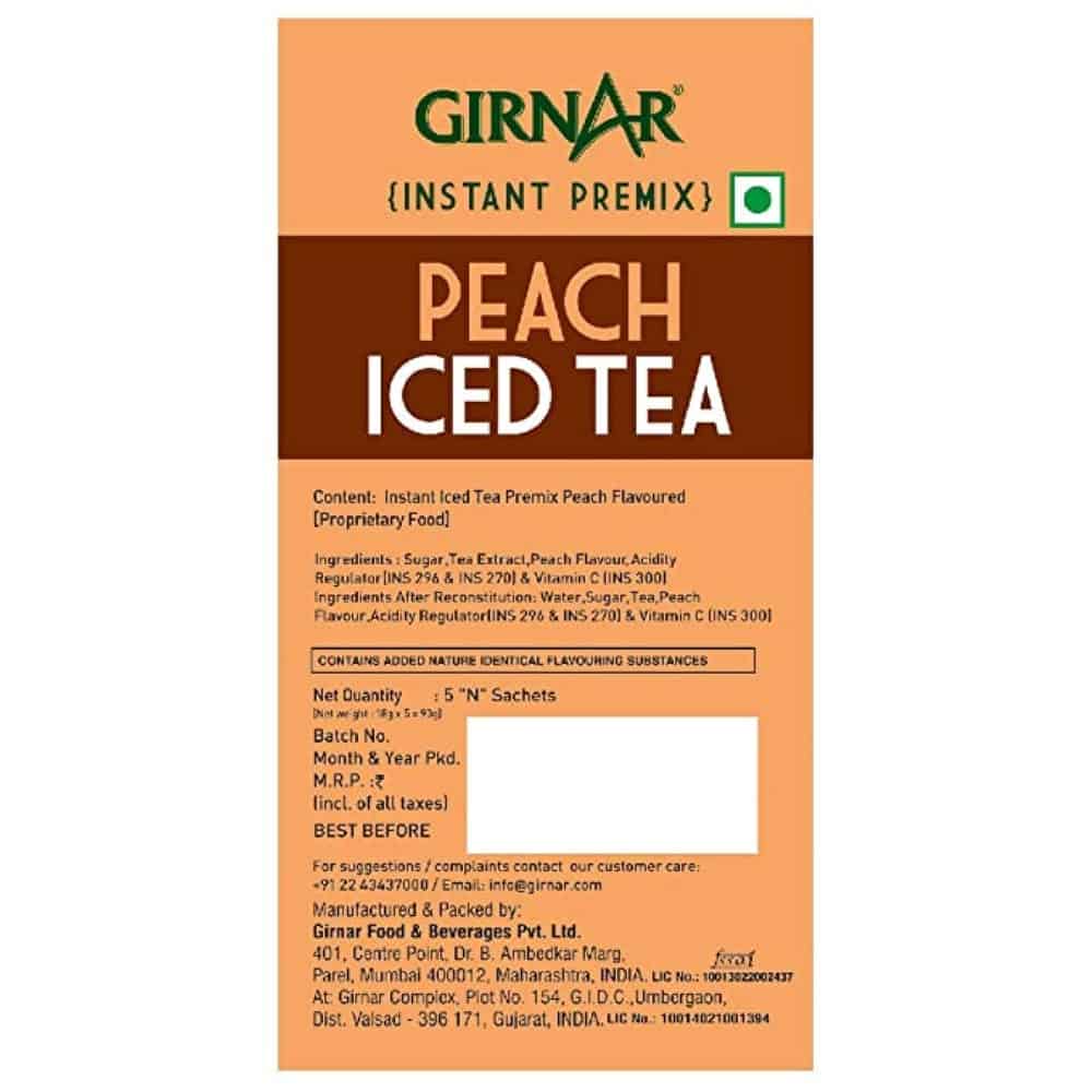 GIRNAR-Instant Premix Iced Tea – Peach Flavour-5 Sachets