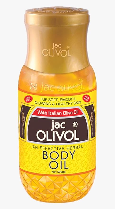 JAC Olivol Body Oil - With Italian Olive Oil-For Soft, Smooth, Glowing & Healthy Skin 500ml (Pack of 2)