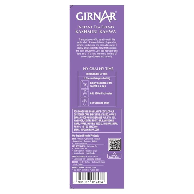 GIRNAR - Instant Premix Kashmiri Kahwa - 10 Sachets