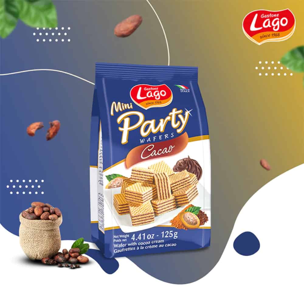 LAGO GASTONE-Mini Party Wafers-Cocoa Cream-125g