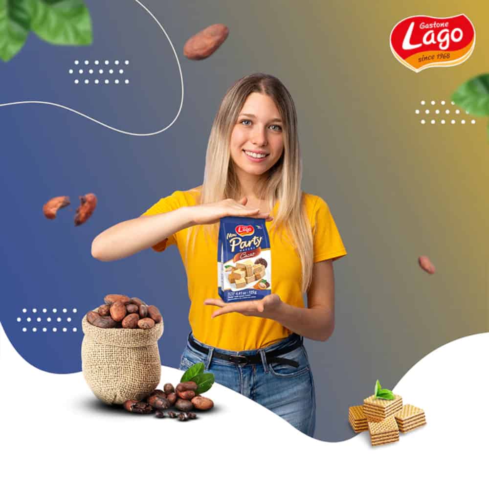 LAGO GASTONE-Mini Party Wafers-Cocoa Cream-125g