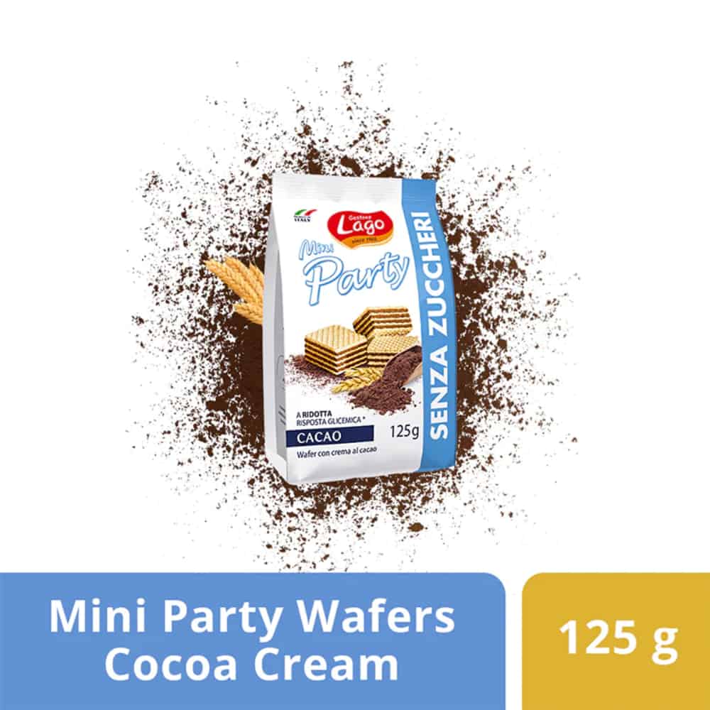 LAGO GASTONE-Mini Party Wafers-Cocoa Cream-Sugar Free-125g