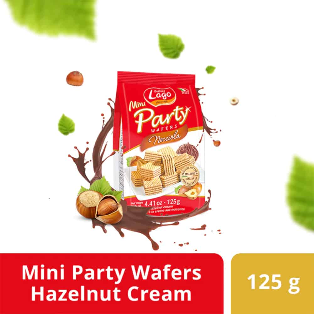 LAGO GASTONE-Mini Party Wafers-Hazelnut Cream-125g