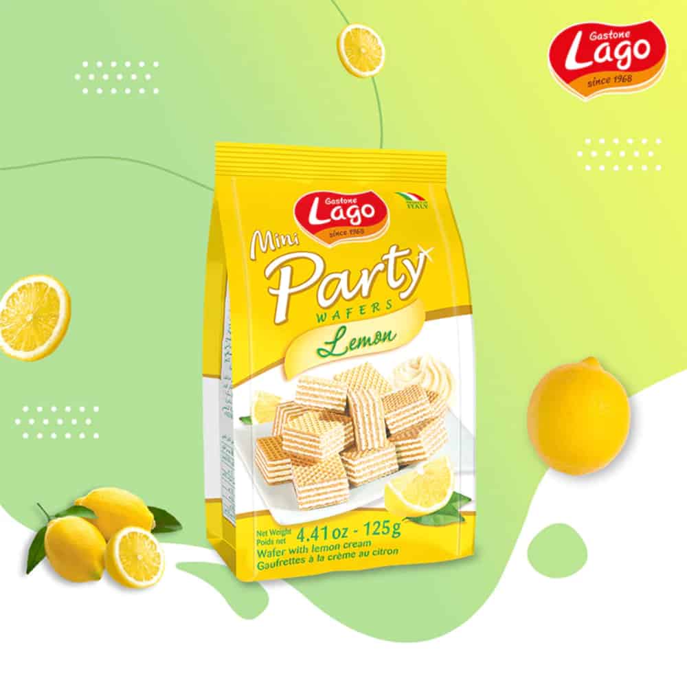 LAGO GASTONE-Mini Party Wafers-Lemon Cream-125g