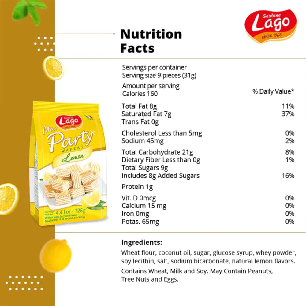 LAGO GASTONE-Mini Party Wafers-Lemon Cream-125g