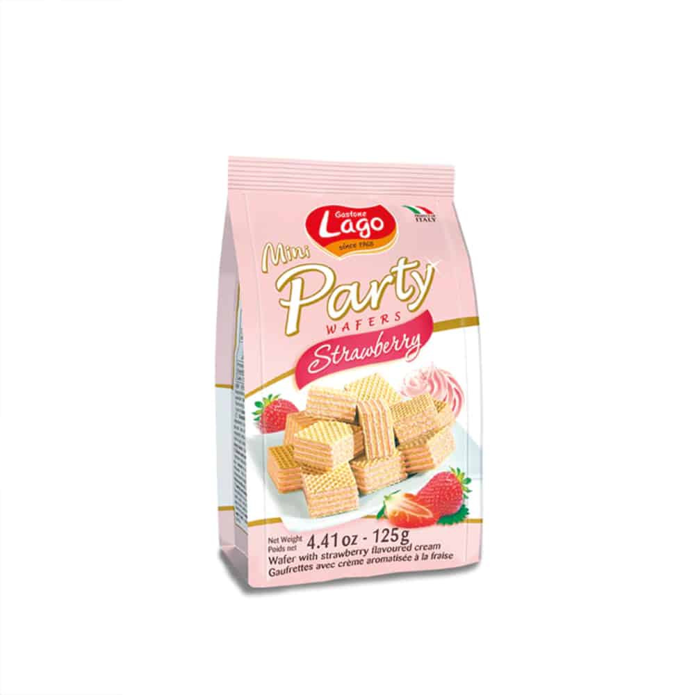 LAGO GASTONE-Mini Party Wafers-Strawberry Cream-125g