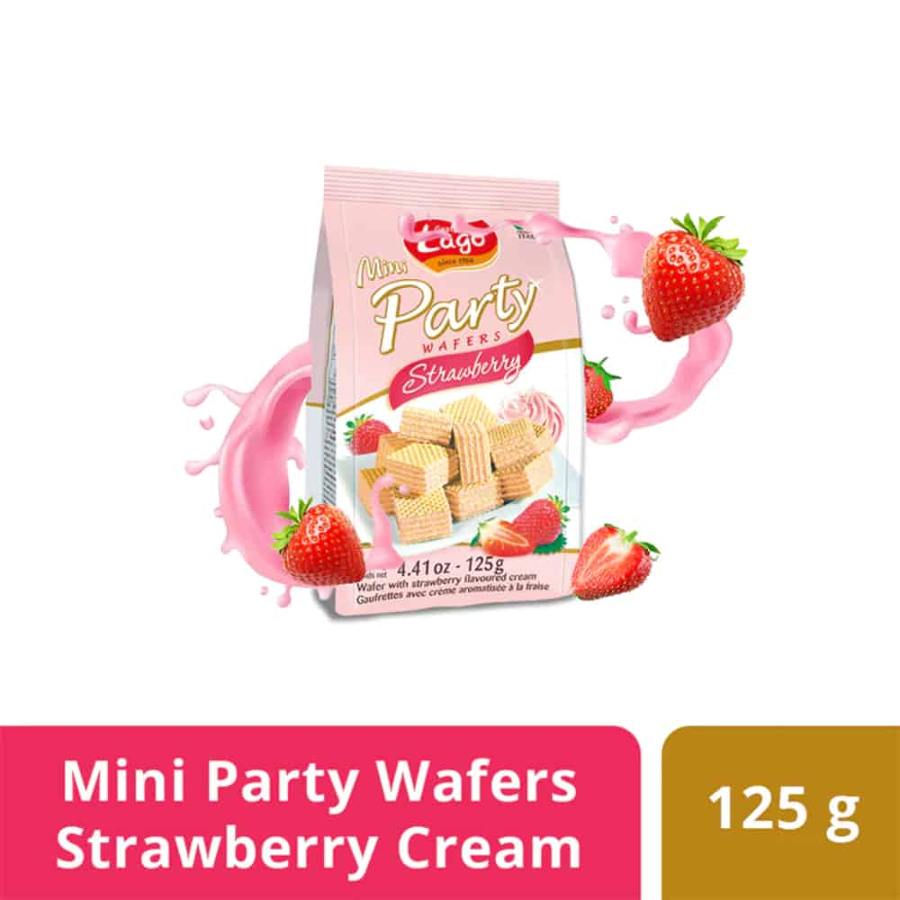 LAGO GASTONE-Mini Party Wafers-Strawberry Cream-125g