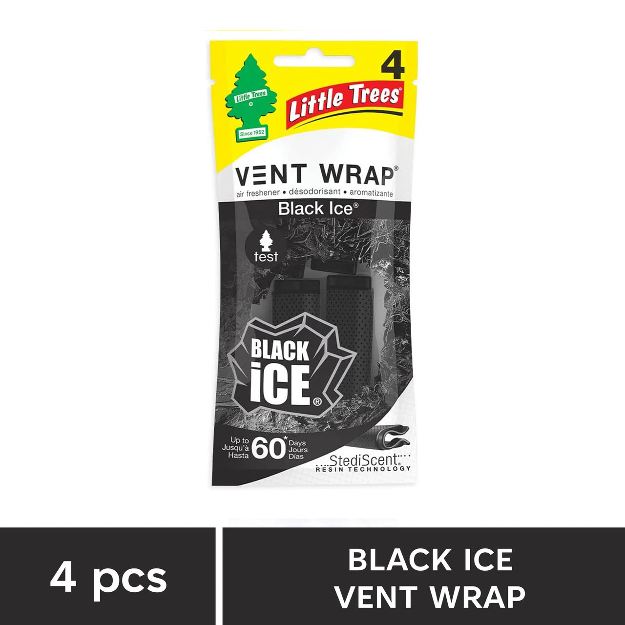 LITTLE TREES-Vent Wrap-Black Ice- 4 pcs in 1 pack