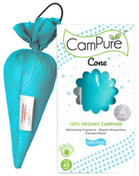 Thumbnail for Mangalam CamPure-Camphor Cone (Original) - Room, Car and Air Freshener & Mosquito Repellent