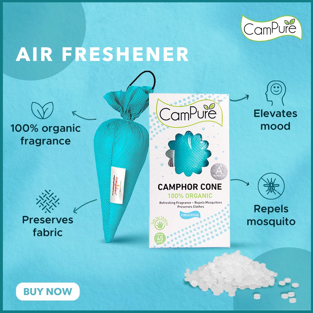 Mangalam CamPure-Camphor Cone (Original) - Room, Car and Air Freshener & Mosquito Repellent