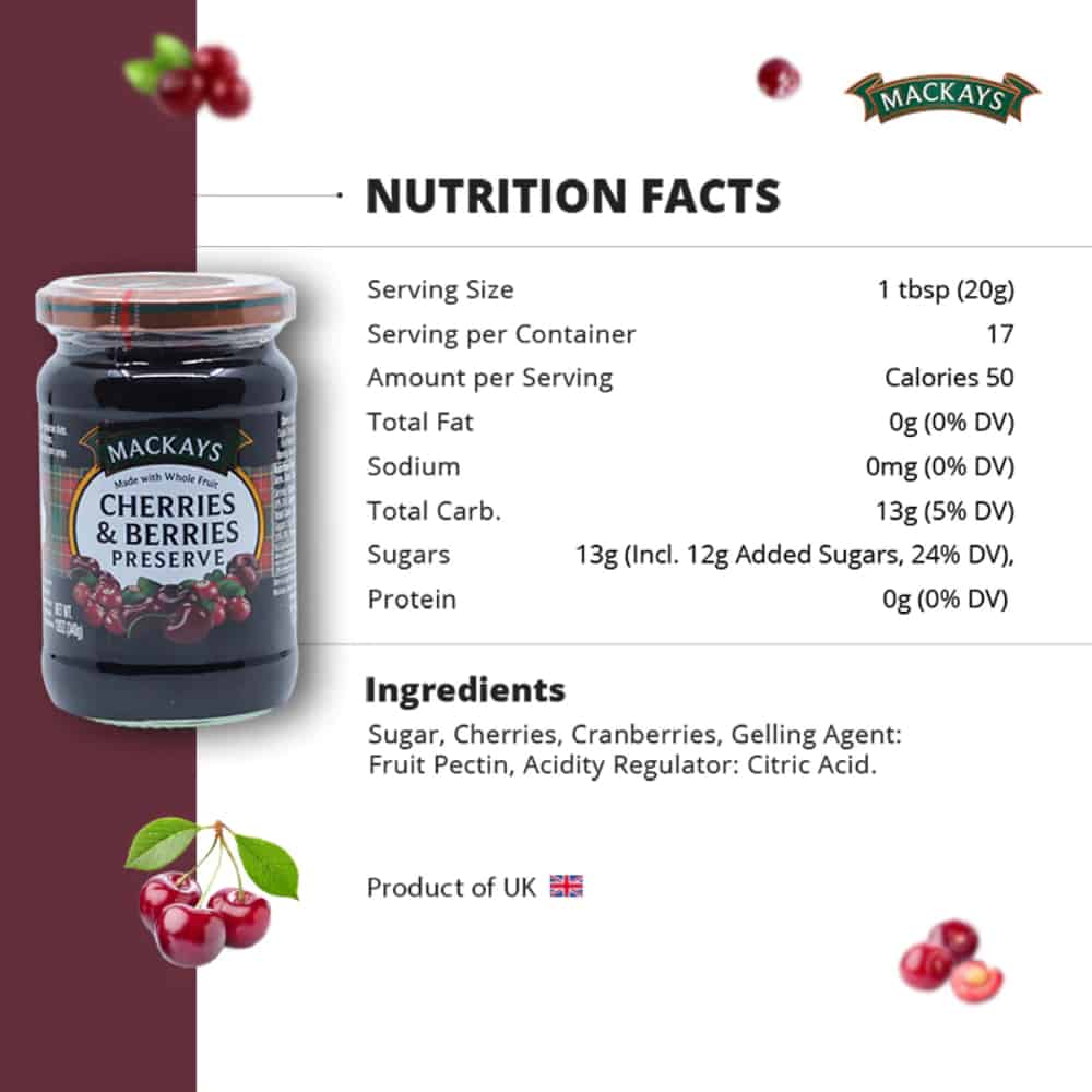 MACKAYS-Cherries and Berries Preserve-340g