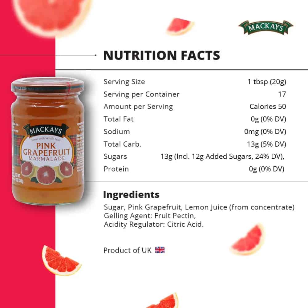 MACKAYS-Pink Grapefruit Marmalade-340g