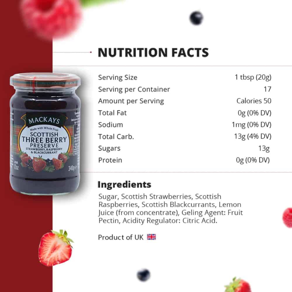 MACKAYS-Scottish 3 Berry Preserve-340g