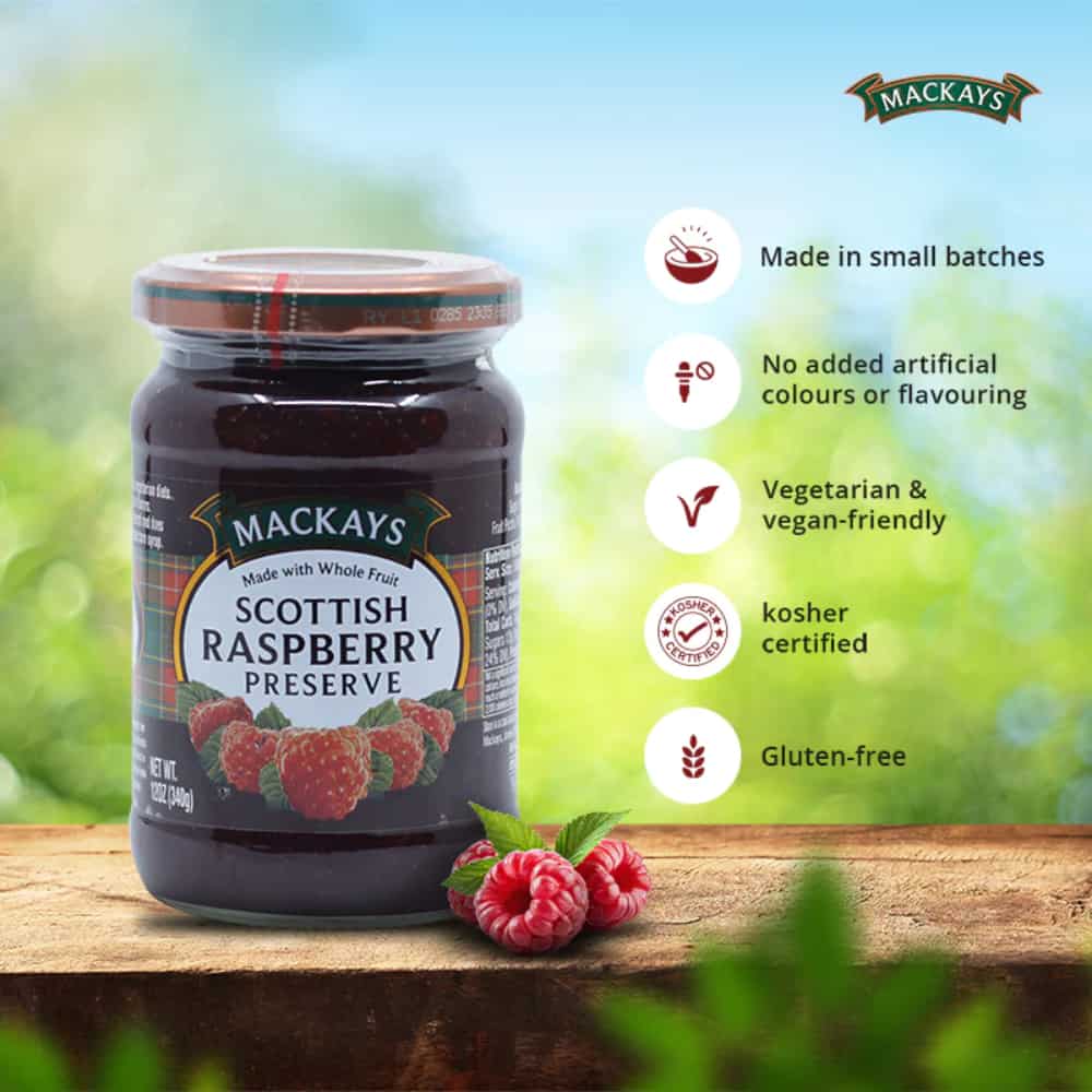 MACKAYS-Scottish Raspberry Preserve-340g