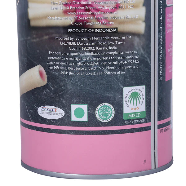 MONETTA-Wafer Roll-Strawberry Cream Flavour-300g