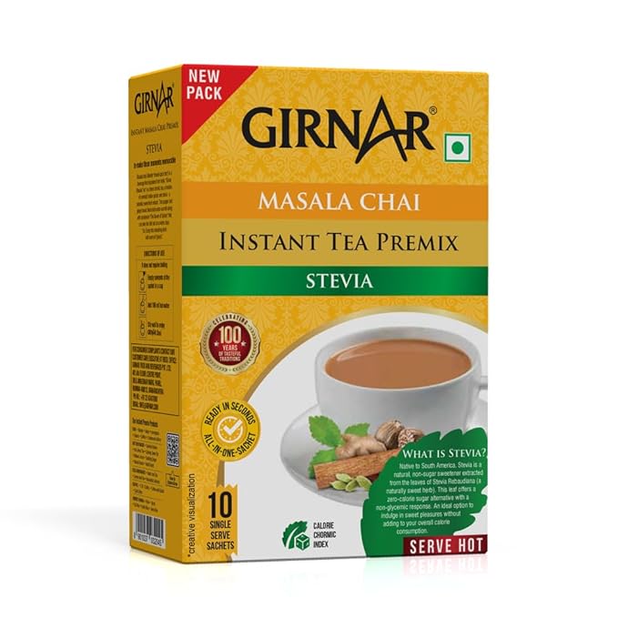 Girnar - Masala Chai Instant Tea Premix with Stevia - 10 sachets