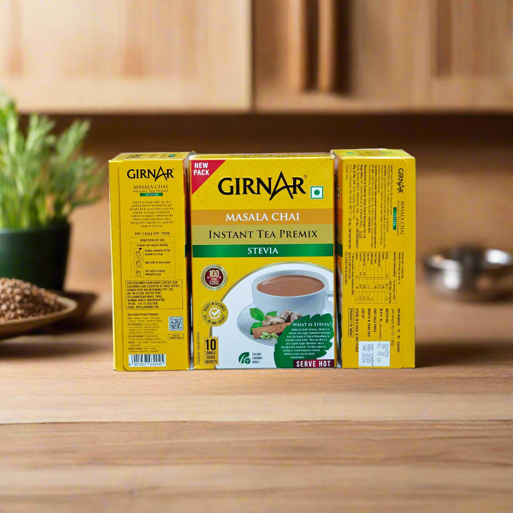 Girnar - Masala Chai Instant Tea Premix with Stevia - 10 sachets