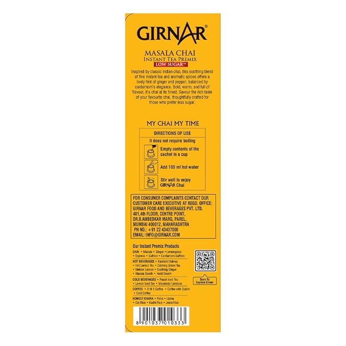 GIRNAR-Instant Premix with Masala -Low Sugar-10 Sachets
