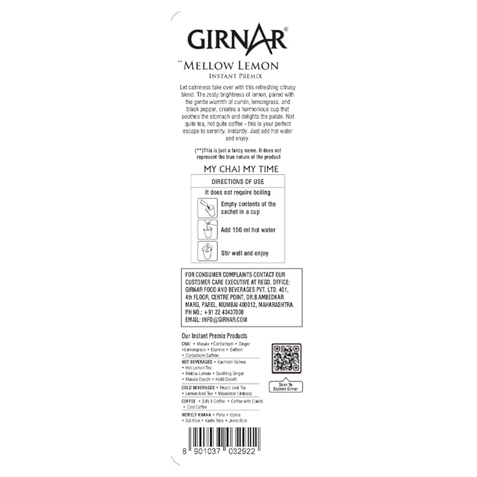 GIRNAR- Instant Premix Mellow Lemon -10 Sachets