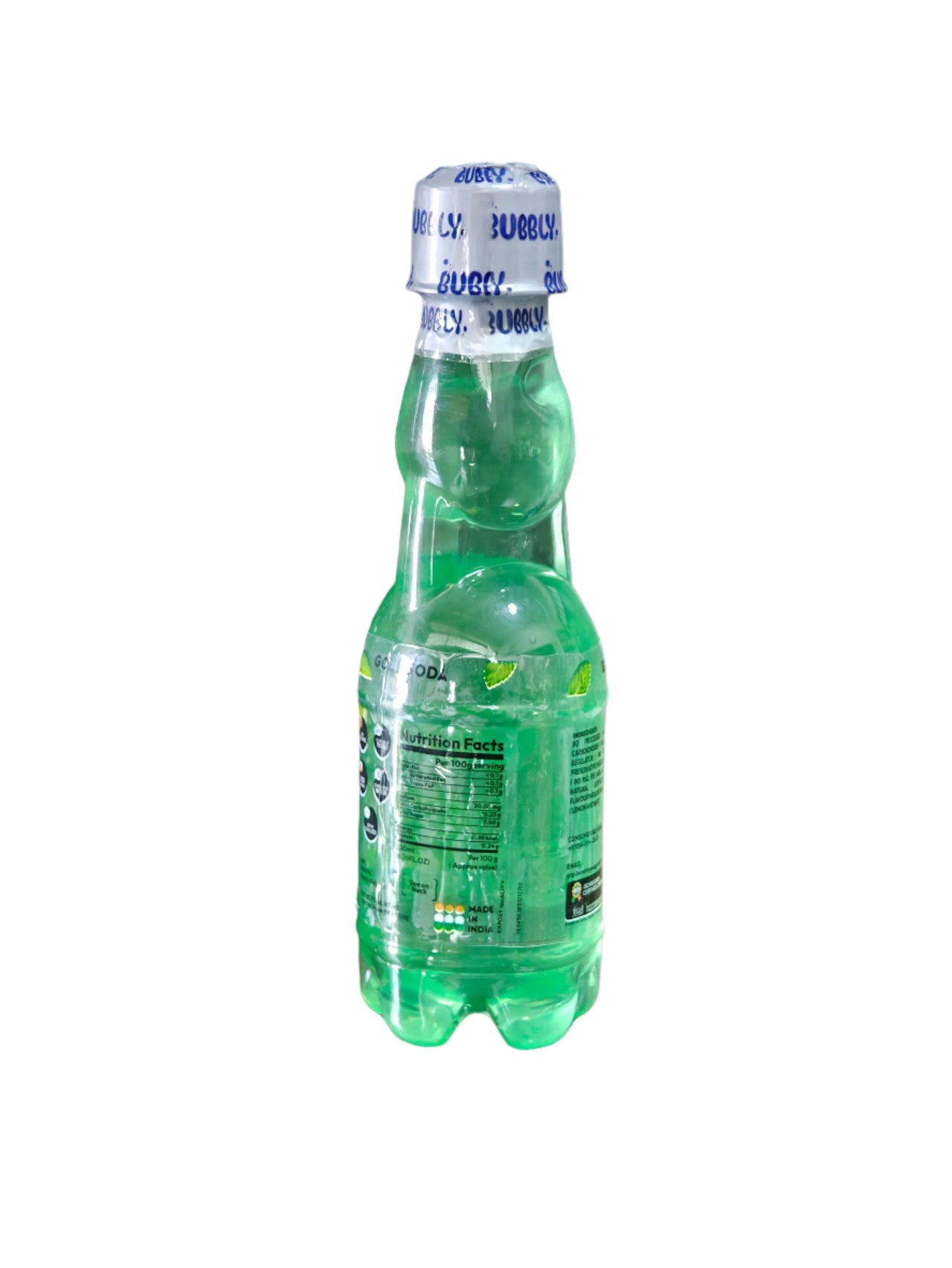 BUBBLY - Lime with Mint Goli Soda 200ml (Pack of 12 Pcs)