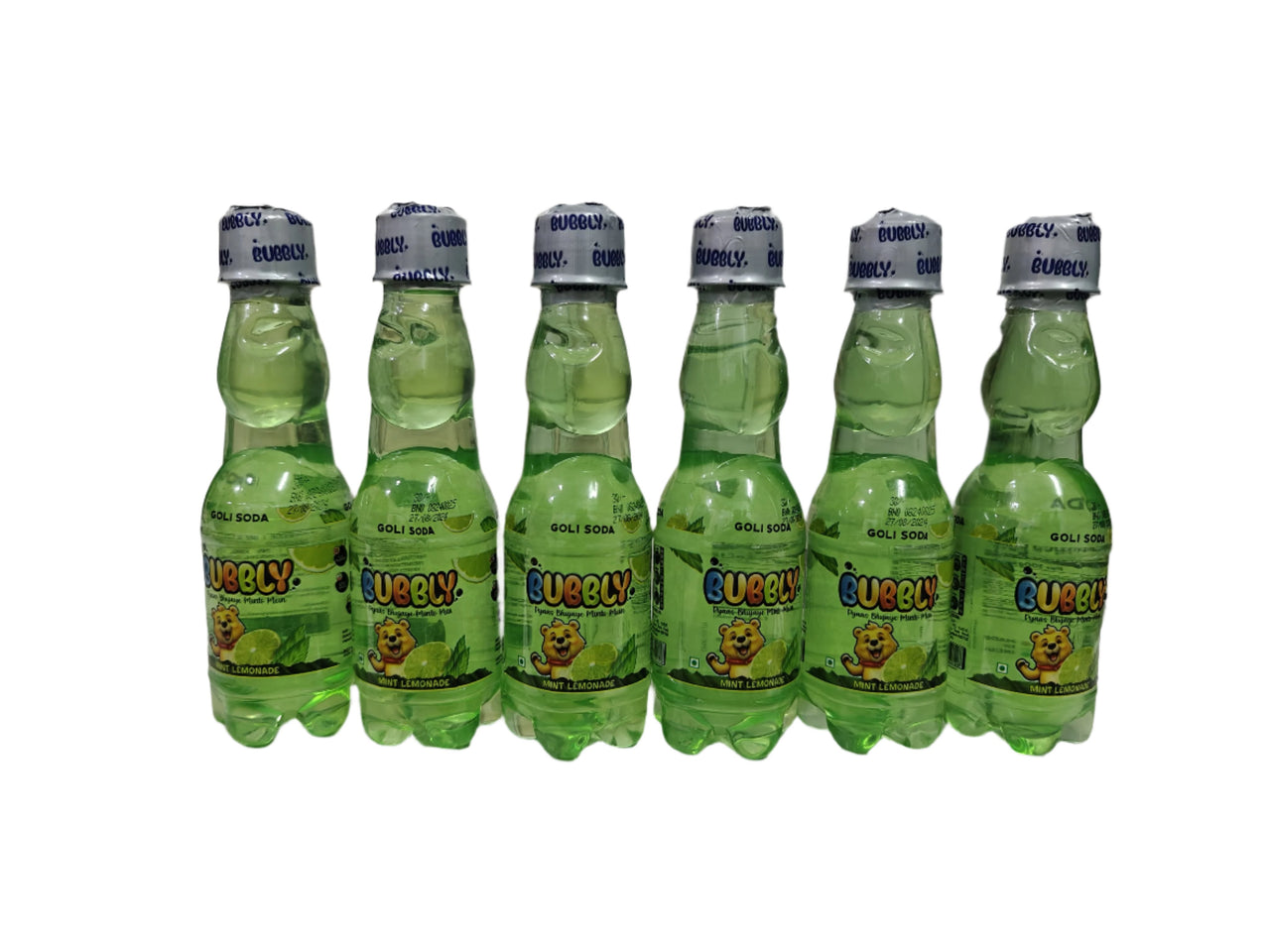 BUBBLY - Lime with Mint Goli Soda 200ml (Pack of 6 Pcs)