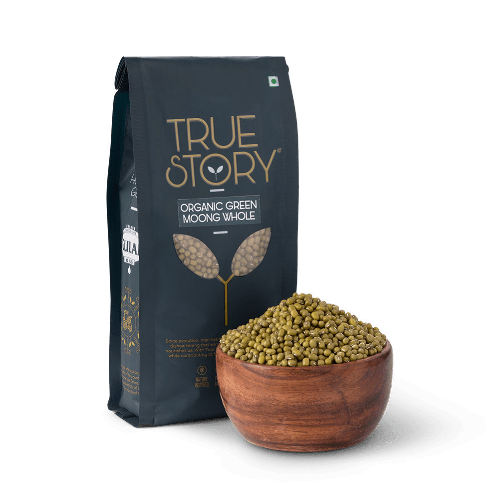 TRUE STORY - Organic Green Moong Whole 500gm