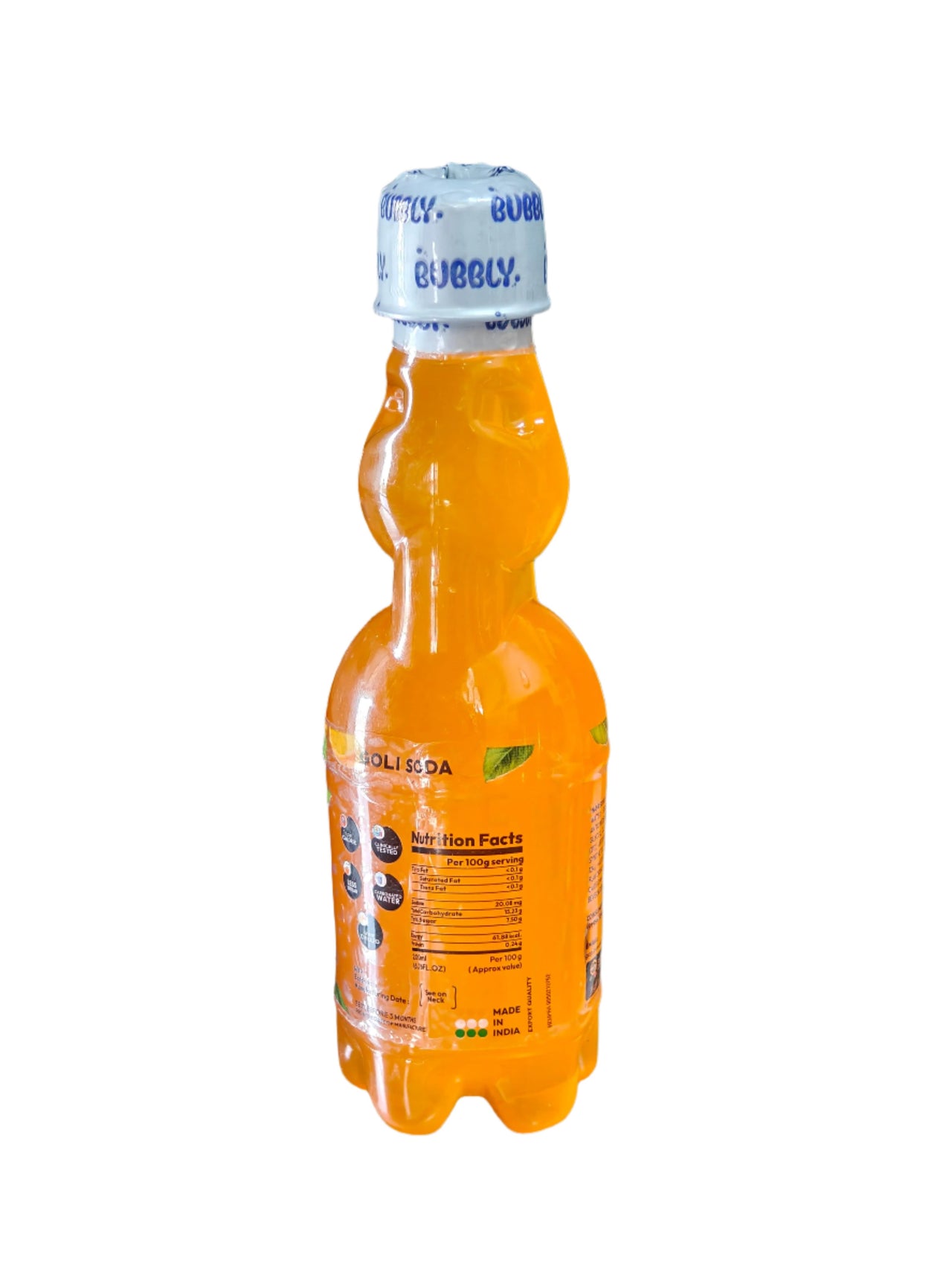 BUBBLY - Orange Fizz Goli Soda 250ml (Pack of 24 Pcs)